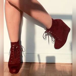 Forever 21 Burgundy Heeled Boots